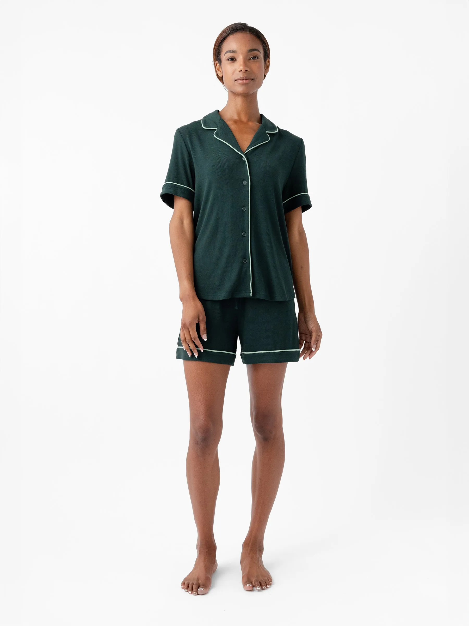 Women's Bamboo Rib-Knit Classic Pajama Short