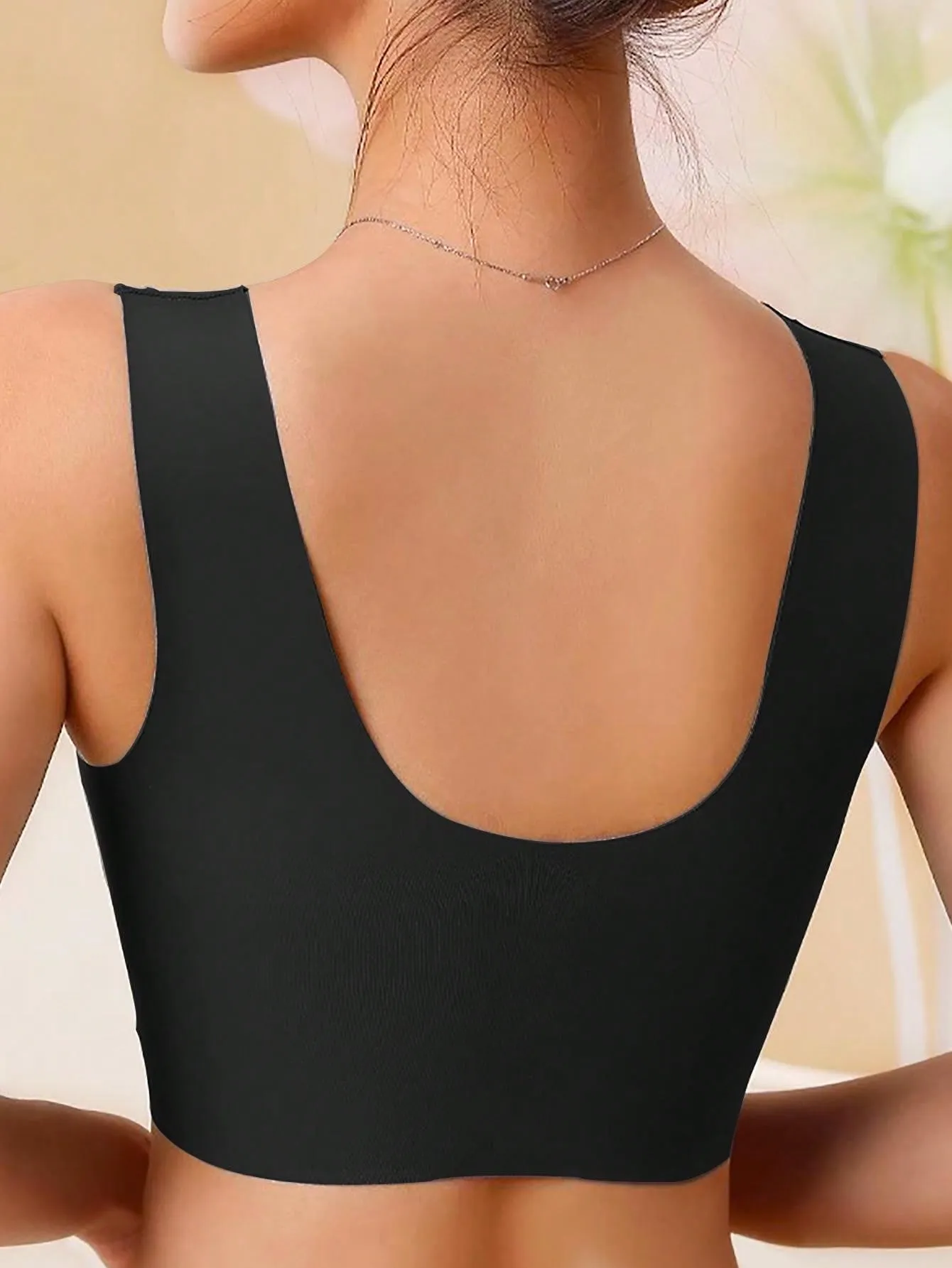 Women's Beauty-back Bra, Thin Cup, Push-up, Sports Bra, Seamless Back Vest